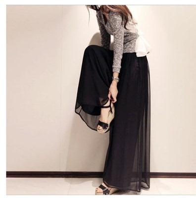 透气雪纺阔腿裤长裤夏季薄款宽松大码休闲裤2016新款女裤高腰裤裙