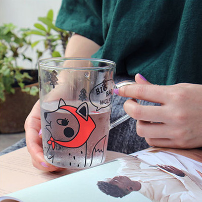 baozakka 杂货创意可爱无铅耐热环保灯工玻璃茶杯水杯子 狼外婆