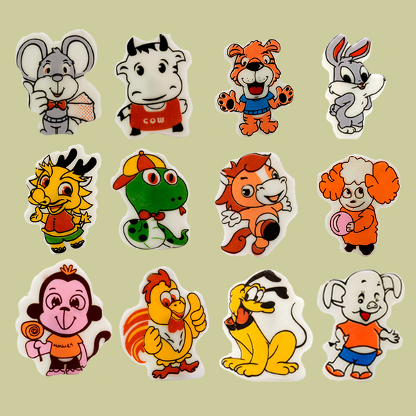 热卖生日蛋糕装饰片巧克力插片插牌盒装十二生肖代可可脂72个/盒