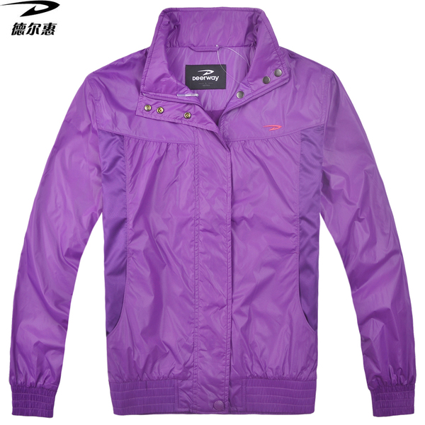 正品德尔惠deerway新款春装户外休闲运动夹克 翻领女装加绒外套