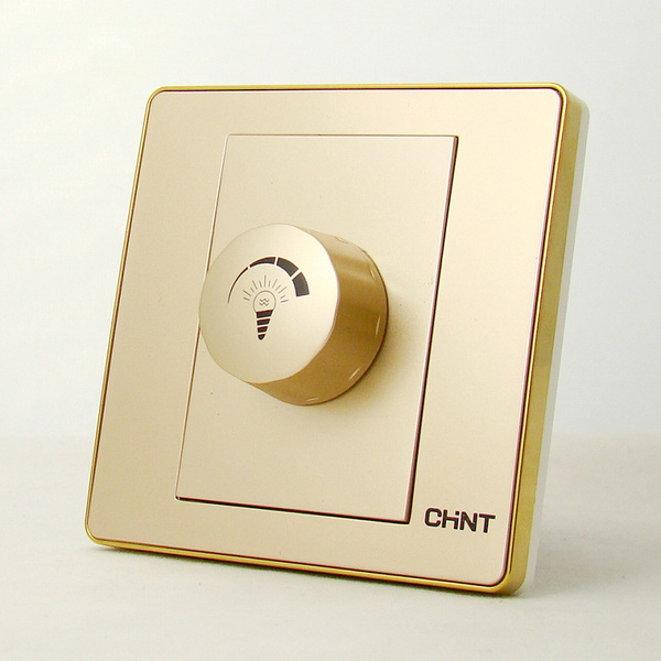 正泰 香槟金色 白炽灯节能灯调节调光旋转旋钮开关 new6d-305/x