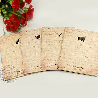 新品推荐 本木生活五线谱音乐本16k五线谱本4款乐器音符图案本子