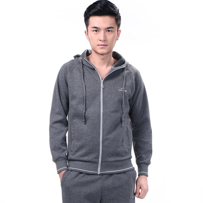 正品冠士运动套装 男春秋连帽棉卫衣加大码开衫休闲运动服两件套