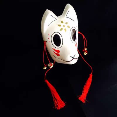 萤火之森 银/阿金 日本狐狸妖狐面具和风手绘 石膏面具