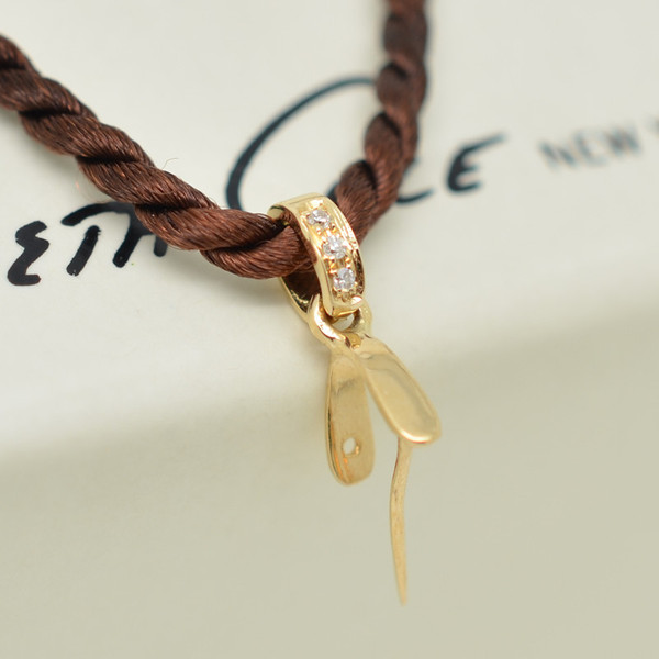 18k金扣头 18k金吊坠扣头简约单排瓜子扣镶钻款18k吊坠扣玫瑰金扣