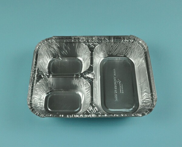 包邮 批发一次性餐盒三格 航空外卖打包盒铝箔快餐盒 ac750=125
