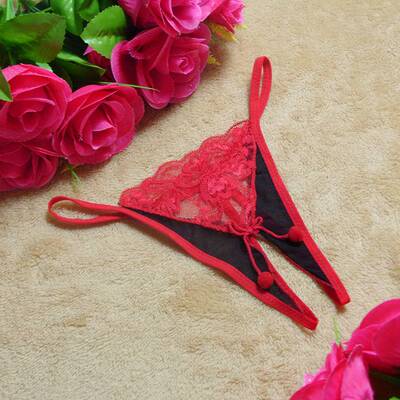 5条包邮性感小萝莉可爱透明薄纱免脱开裆超小迷你丁字裤女士内裤