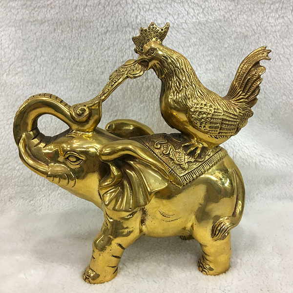 全真道缘 开光黄铜家居摆件鸡象如意吉祥如意 镇宅化煞 招财旺财