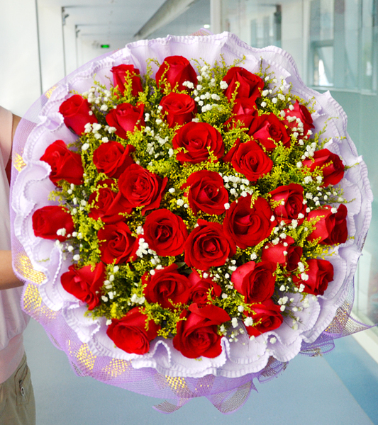 33朵红玫瑰长春四平辽源通化白山松原白城吉林市七夕情人节鲜花送