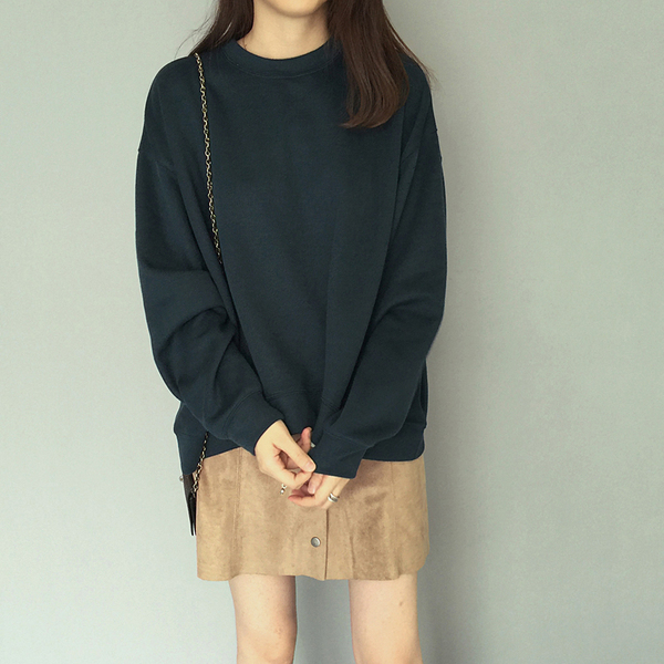 2016秋装新款宽松简约纯色针织衫女学生韩版百搭长袖打底衫上衣潮