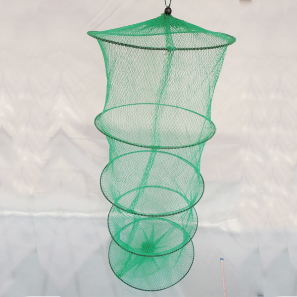 无节网 装渔网 多层简易鱼护 渔网虾笼渔具 五层密眼网可折叠鱼网