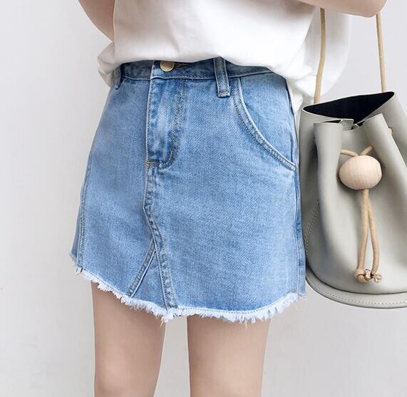 2016夏季新款宽松显瘦毛边牛仔短裤女学生韩版高腰裤裙阔腿裤热裤