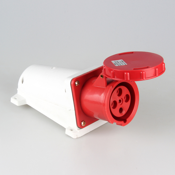 zz-134明装防水插座63a-6h 4孔三相四线3p e 380-415v ip67航空插