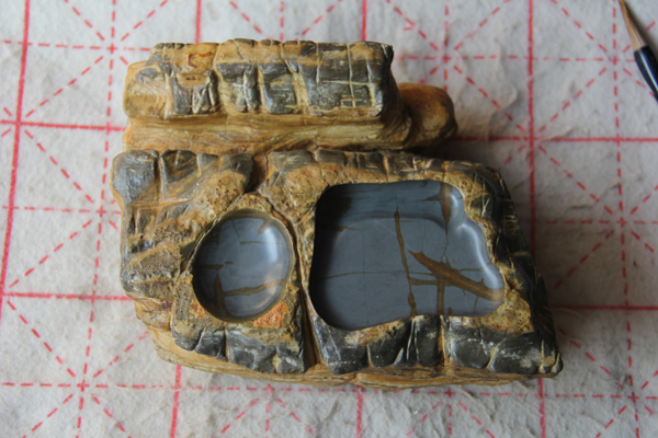 精品收藏 全花纹冰纹老坑料徐公砚台【天池砚】 规格21*17*10