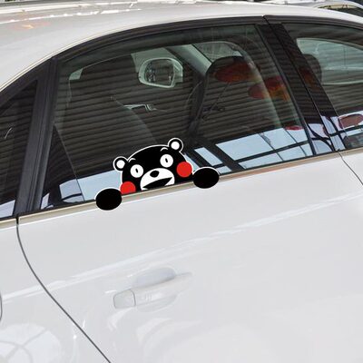 熊本熊kumamon可爱卡通动漫车侧窗贴 后挡风玻璃反光装饰汽车贴纸