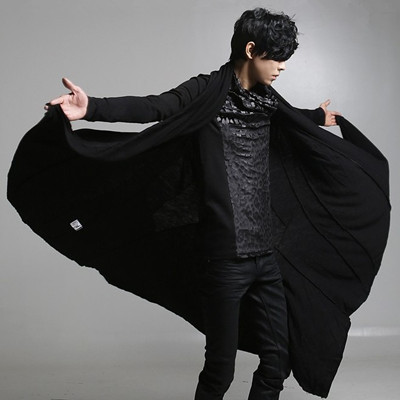 原创暗黑系中长款飘逸披风衣斗篷男外套春秋披风长袍发型师大衣潮