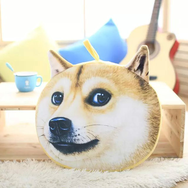 個性創意doge薩摩哈士奇3d大狗頭靠墊坐墊大號公仔汪星人生日禮物