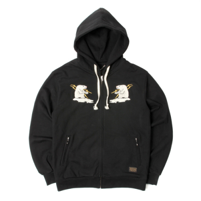 韩国代购saintpain 16年新款男女连帽套头卫衣alaska 北极熊黑