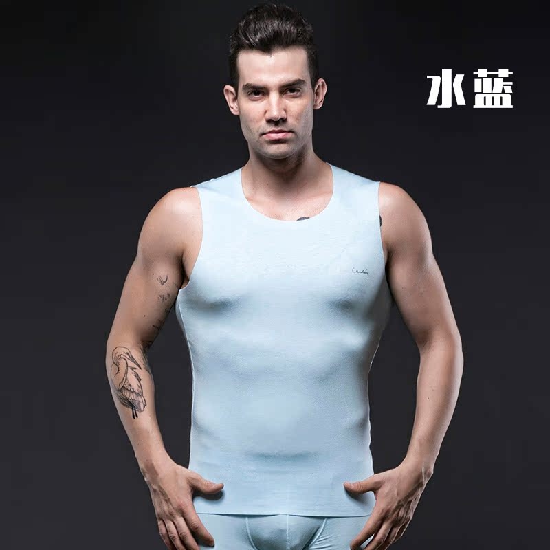 皮尔卡丹背心男士内衣莫代尔 紧身无痕 打底宽肩p539922 p539921