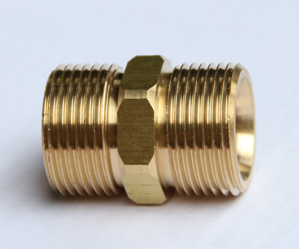 高压水管直通接头出水管直通洗车机出水管延长接头22mm纯铜