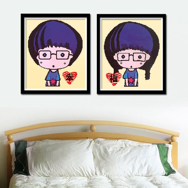 精准印花最新款十字绣画幸福恋人小清新情侣十字锈简单浪漫爱情图