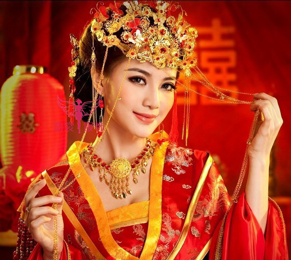 胭脂雪范冰冰新娘古装凤冠秀禾服中式结婚民族风发饰 古装头饰