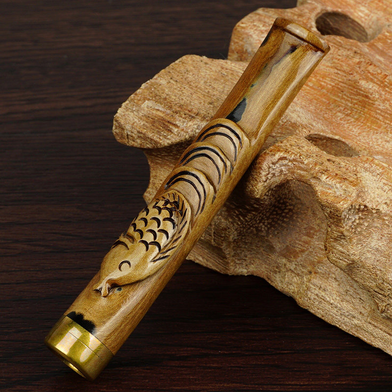 诤友正品活柳血柳半露雕刻烟嘴过滤器可清洗循环型拉杆式海柳烟嘴