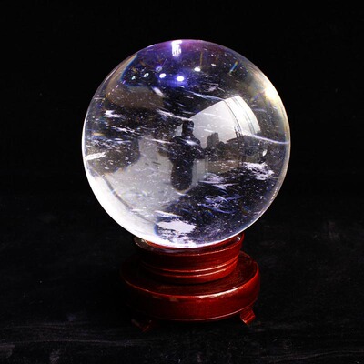 runyangshi 熔炼白水晶球摆件 熔炼球 白球 白熔炼球 水晶球