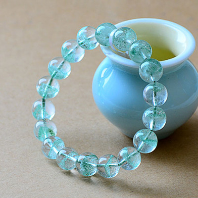 石头记正品天然青幽灵手链 翠绿幽灵手串异象金字塔男女水晶饰品