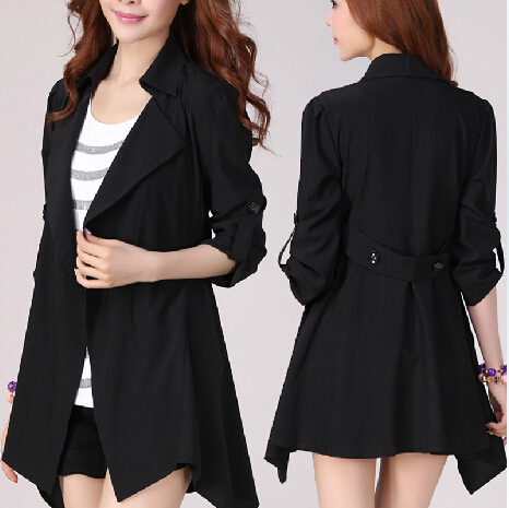 特加肥加大码女装胖mm2016秋中长款显瘦休闲风衣200斤薄宽松外套