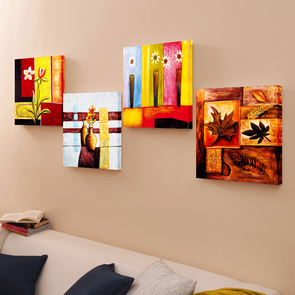 美式油画沙发背景墙无框画客厅装饰画挂画高档壁画抽象墙画 单幅