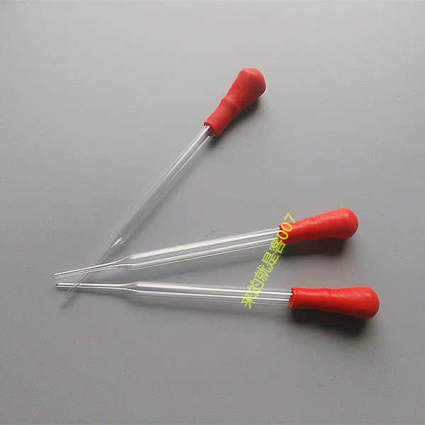玻璃滴管 胶头滴管 8*120mm 精油滴管 无刻度吸管 含红皮头