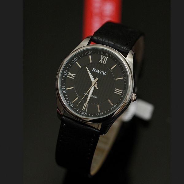 rate雷特文艺复古男女学生情侣表皮带电子石英表简约百搭日系