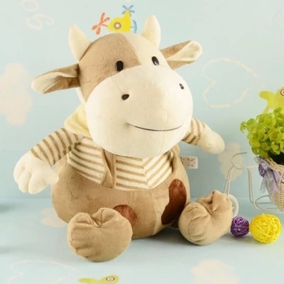 条纹牛奶牛公仔娃娃 老牛条纹牛毛绒玩具布娃娃玩偶 儿童生日礼物