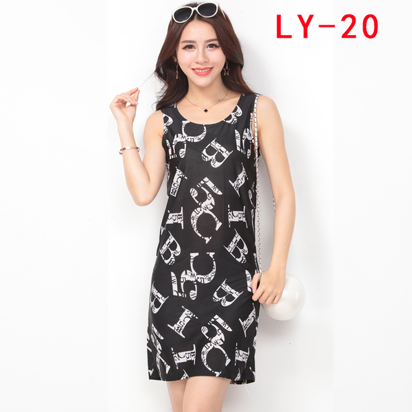 批发女装连衣裙中长款韩国宽松胖MM碎花裙民族风冰丝无袖背心裙夏