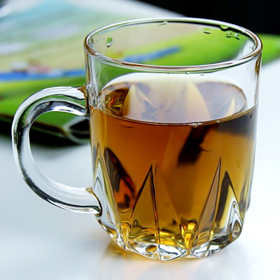6只钻石底加厚耐热玻璃把杯 花茶杯咖啡饮料杯 家用喝水杯子