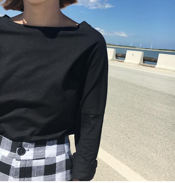 韩版2016春季新款必备基础轻薄宽松长袖T恤防晒衫空调衫多色上衣