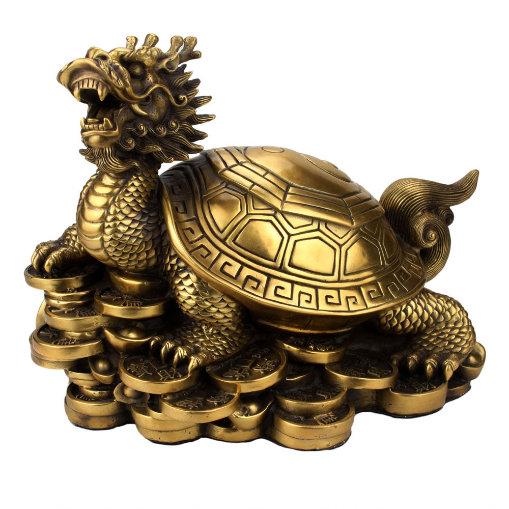 开光精品纯铜龙龟摆件招财风水摆件八卦龟办公室家居铜工艺品
