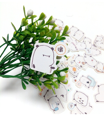 自制微信表情手帐贴纸 野萌君 line周边 日记相册diy满包邮40枚入