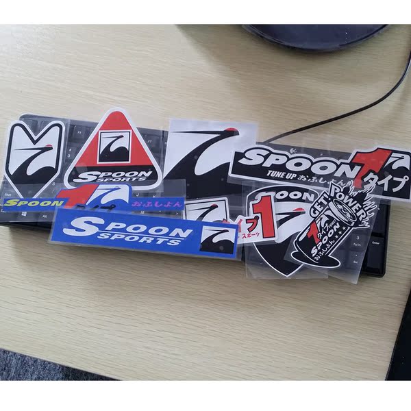 日本japanjdm 仙鹤spoon 改装标 拉花反光贴 车贴汽车贴纸
