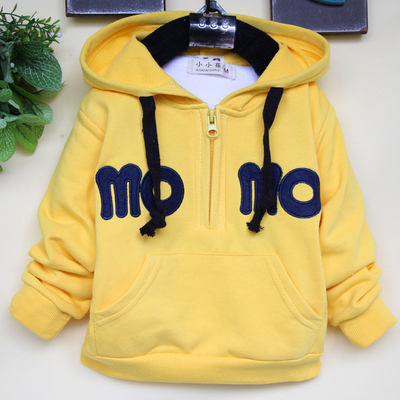 宝宝外套儿童春秋纯棉运动衫3-5-7-9个月婴儿帽衫男女童套头卫衣