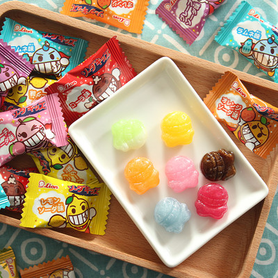 日本进口儿童糖果 狮子 狮王lion 7种类碳酸水果糖98g 儿童护齿糖