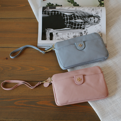 新款头层牛皮女式多功能手机包真皮手拿斜挎小包大容量手抓包钱包