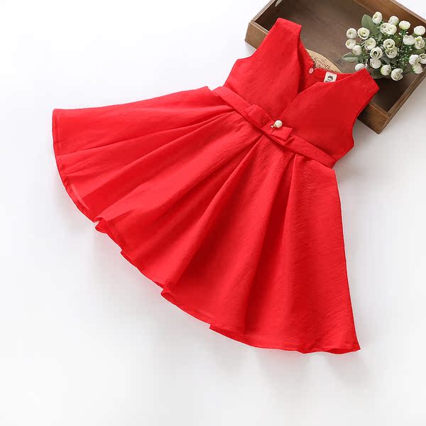 女童连衣裙夏季韩国中大摆儿童公主裙子夏装背心裙伞裙小孩花童裙