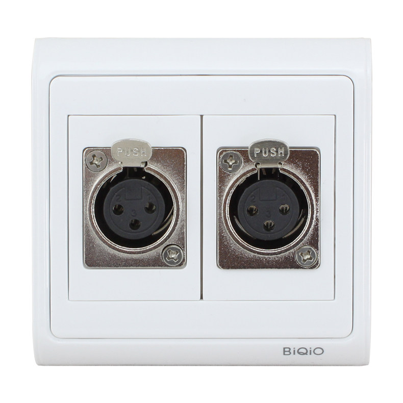 贝桥n86-903 627 627 双口卡侬母头面板 卡农话筒线插座 xlr 墙插