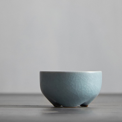 闲趣别院|雨过天青 汝窑开片品杯 手工茶杯