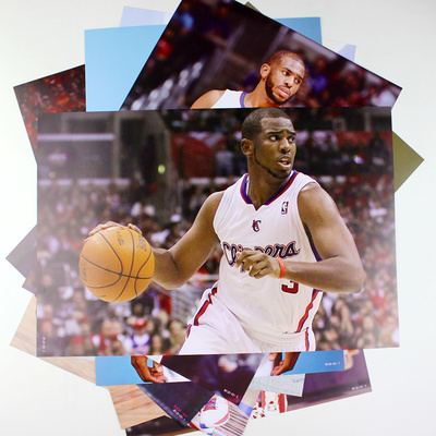 nba篮球球星快船队 克里斯·保罗8张压纹海报 贴纸壁画墙贴