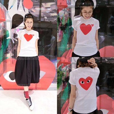 yoyo香港代购 cdg play 情侣款 限量版前后大爱心t恤
