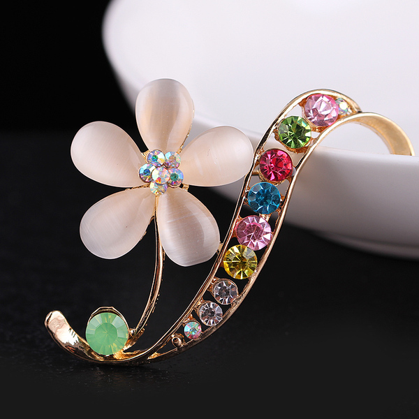 买二送一韩版时尚高档手工水晶彩钻动物花草合金胸针女别针正品