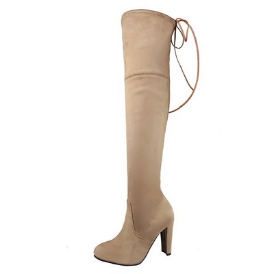 619-2 The European and American fashion contracted wind knight boots thick with high with round head thin knee-high boot